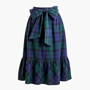 NWOT J. Crew Big Bow Midi Skirt in Tartan Plaid